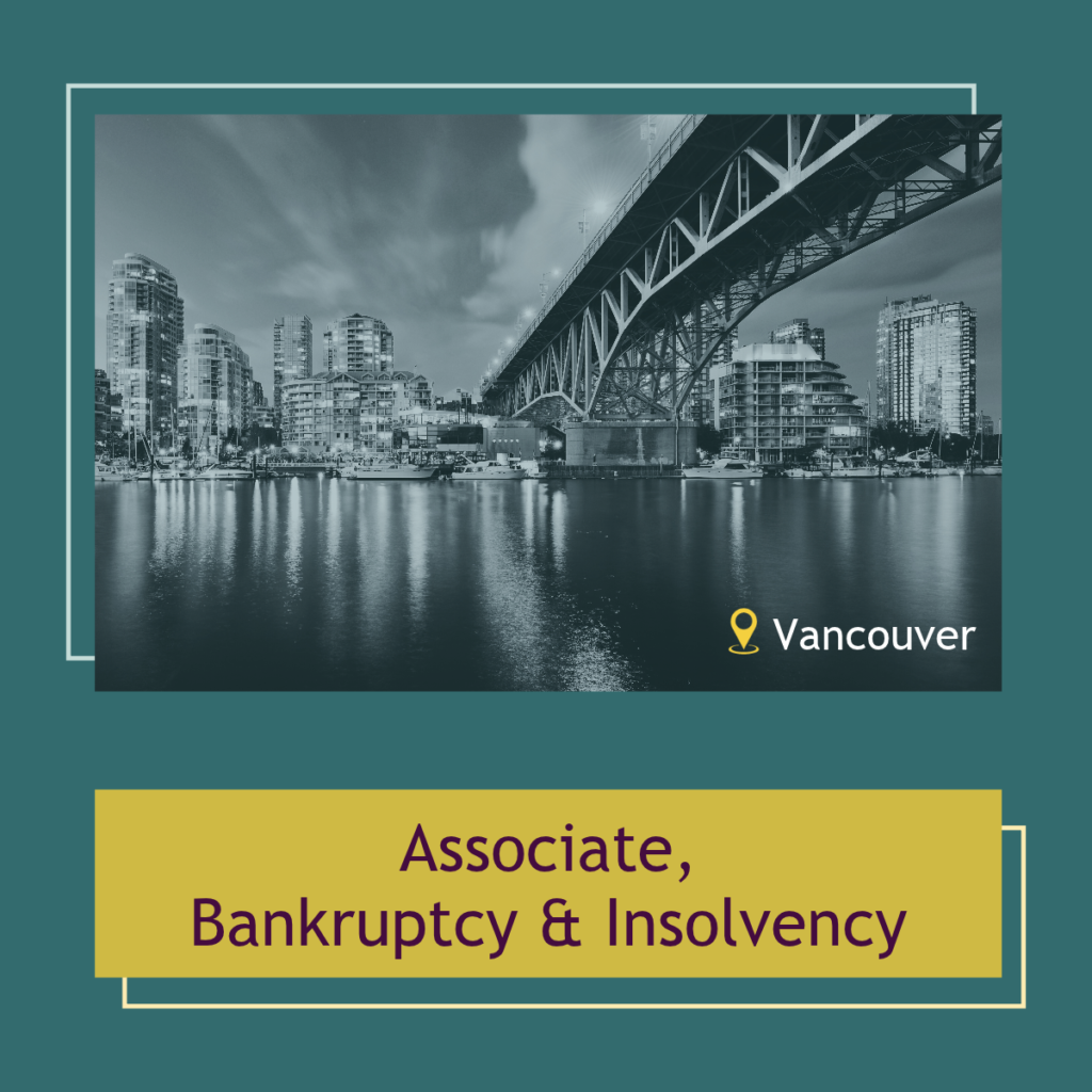 Associate, Bankruptcy and Insolvency